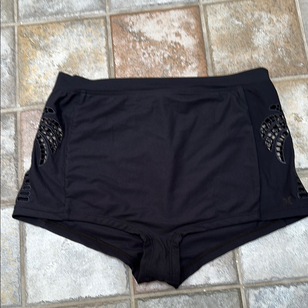 Hurley Black High Waist Swim Shorts